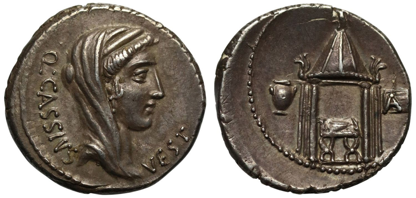 Q. Cassius Longinus, Silver Denarius