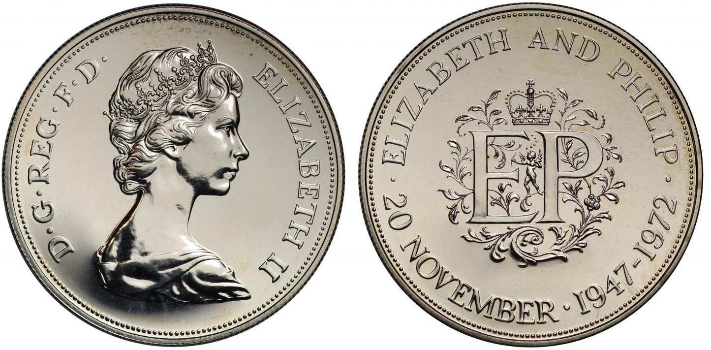 Elizabeth 1972 silver Proof Crown of Twenty Five decimal Pence NGC PF67