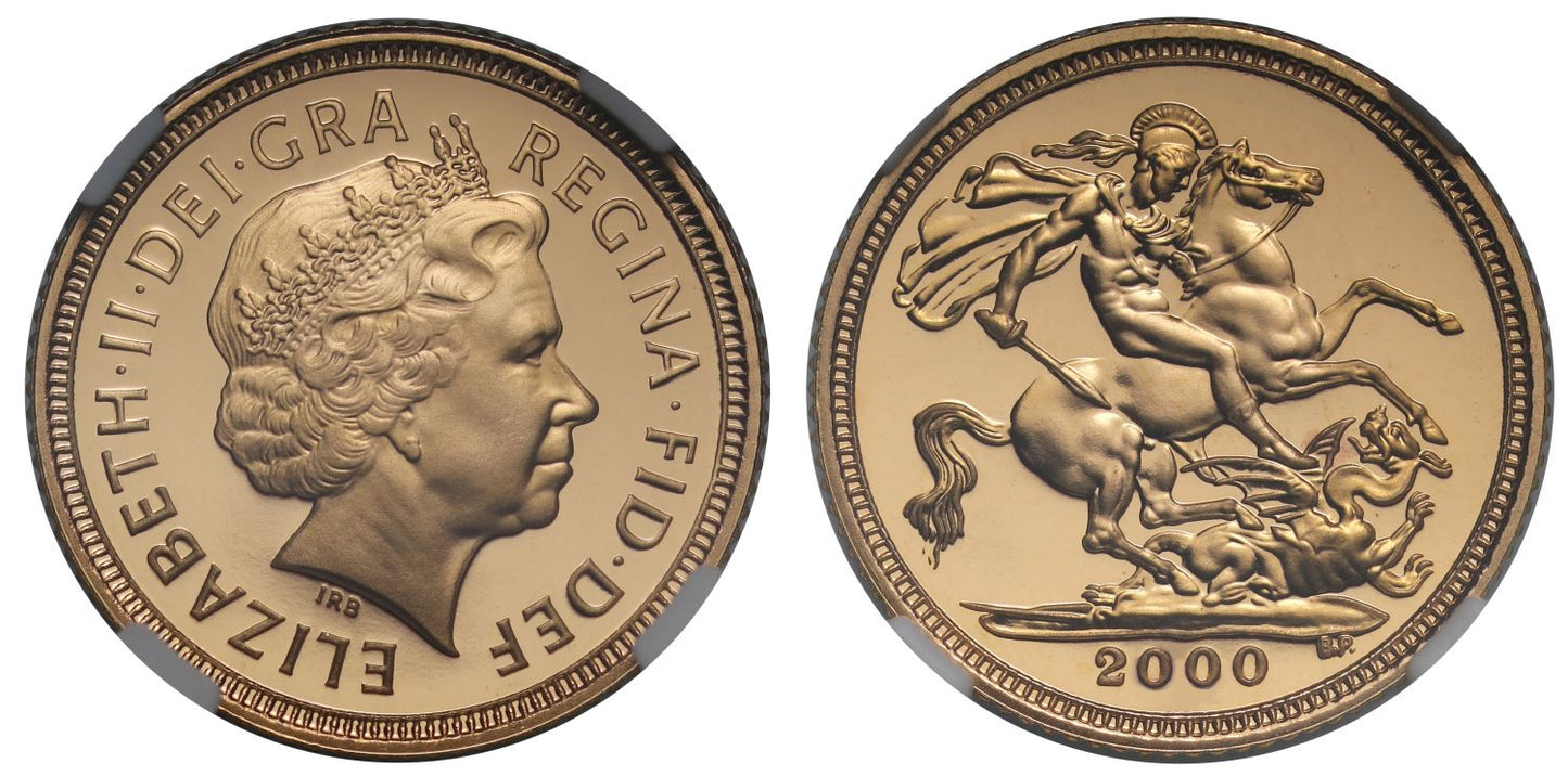 Elizabeth II 2000 proof Half-Sovereign PF70 ULTRA CAMEO