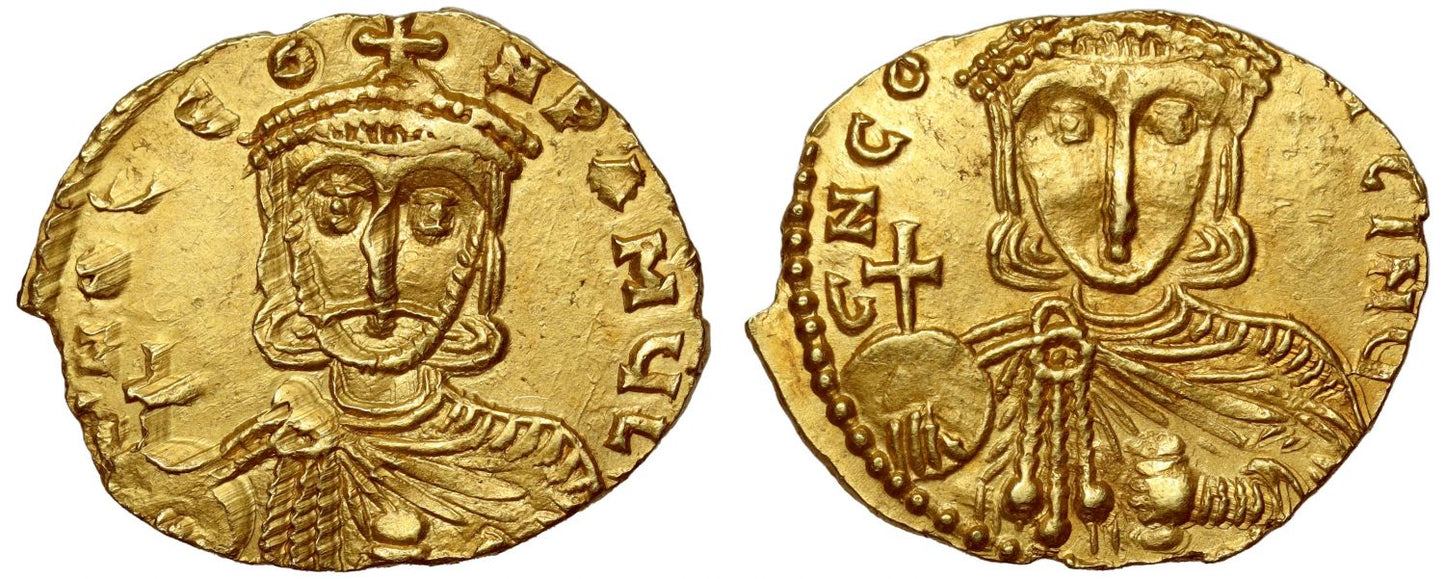 Leo III and Constantine V, Gold Solidus, Syracuse.