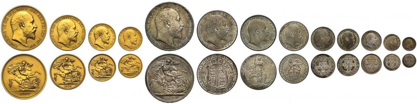 Edward VII 1902 13-coin matt proof Set, Coronation
