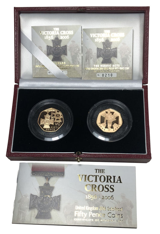Elizabeth II 2006 gold proof 2-coin 50p Set Victoria Cross