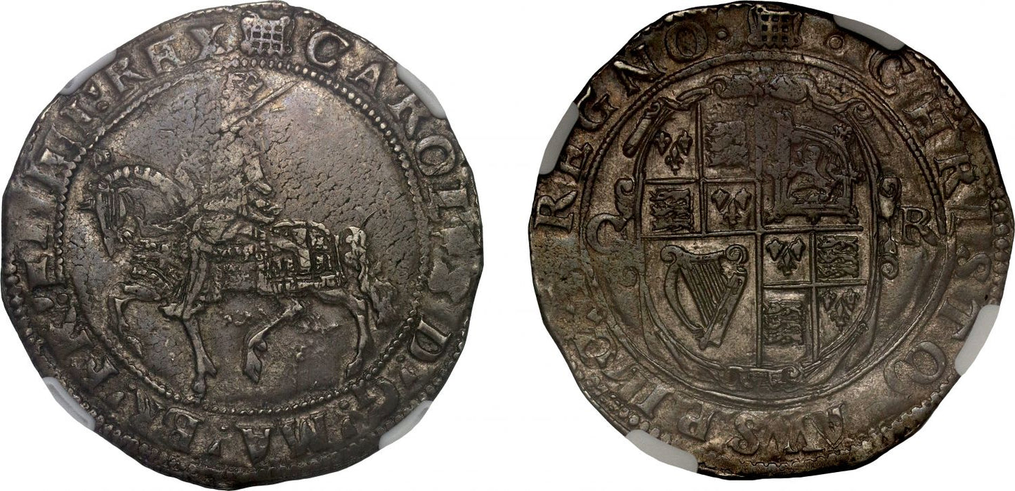 Charles I Halfcrown, Tower Mint, mm portcullis, AU55, finest graded