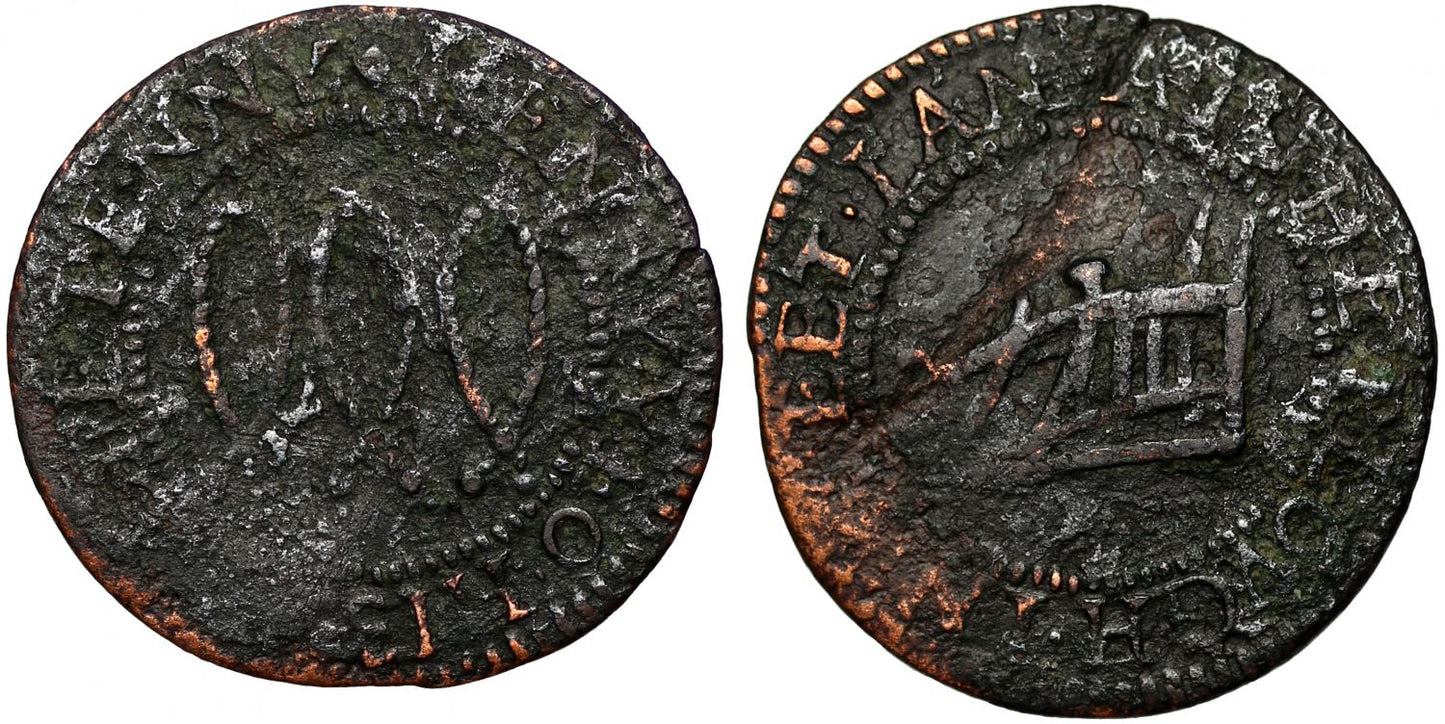 17th Century London Token, Halfpenny, Fleet Lane, Henry Yeo at the plough
