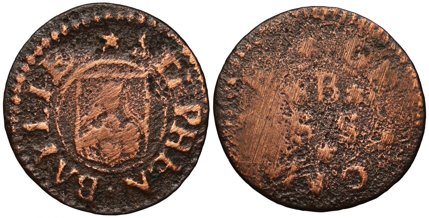17th Century Farthing Token Wiltshire, Calne, Stephen Baylie, 1669, Mercer