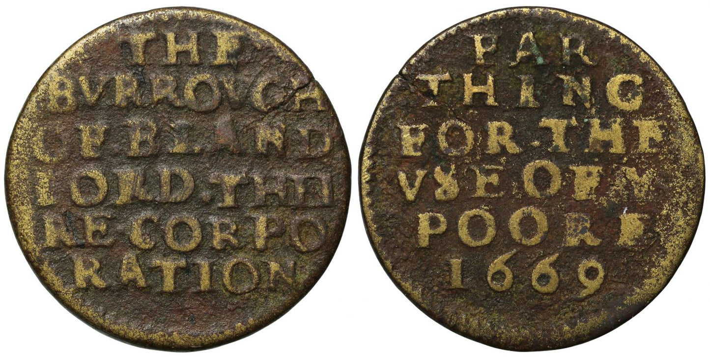 Dorset, 17th century Token, Blandford Forum Farthing, 1669 Corporation issue