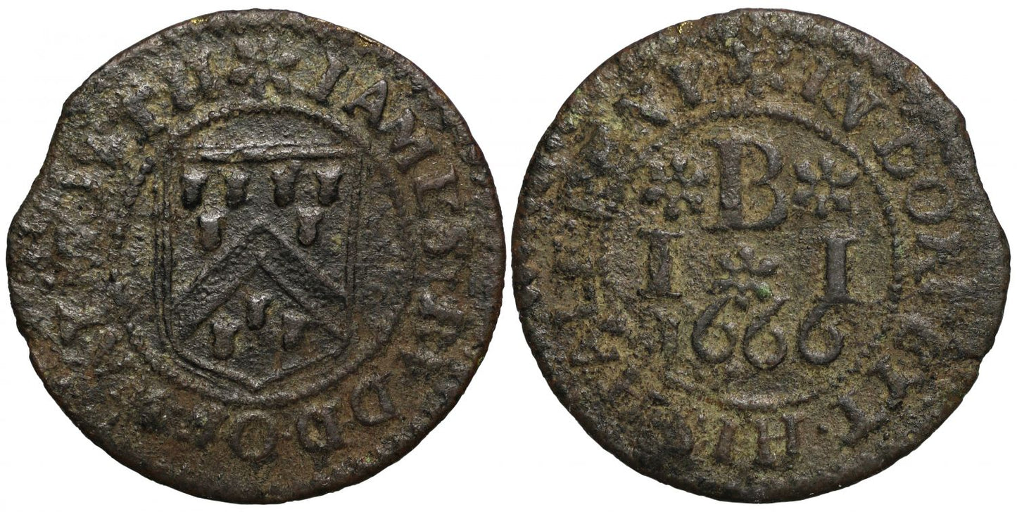 Dorset 17th century Token, Weymouth, James Budd Halfpenny, 1666