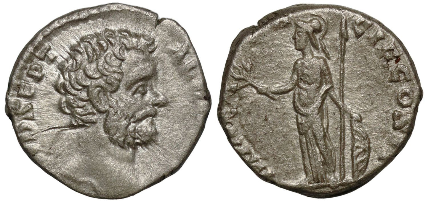Romano-British Interest, Clodius Albinus, Silver Denarius, Minerva.