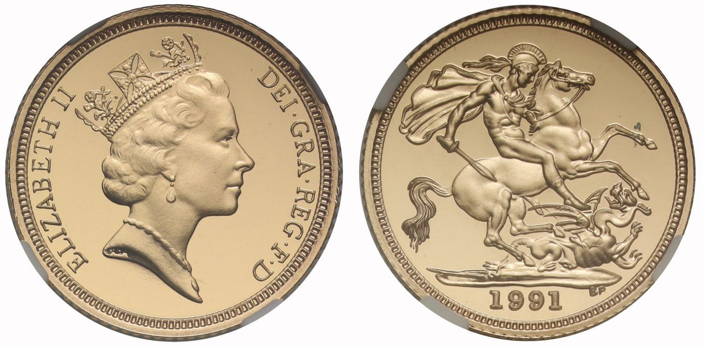 Elizabeth II 1991 proof Half-Sovereign PF70 UCAM