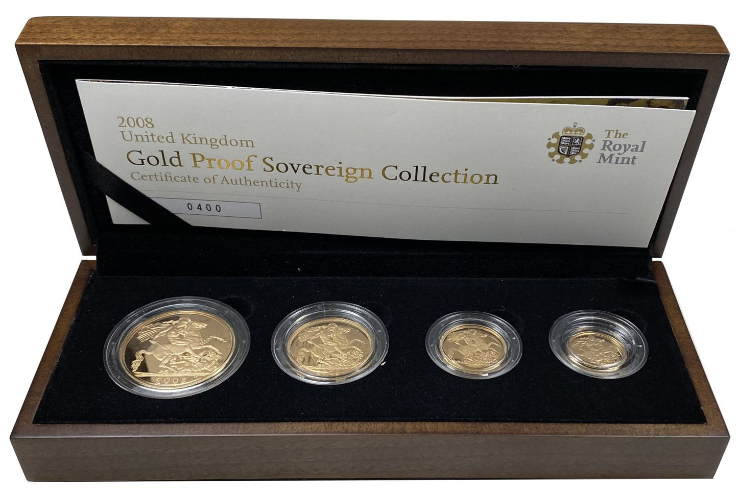 Elizabeth II 2008 4-coin proof sovereign Set