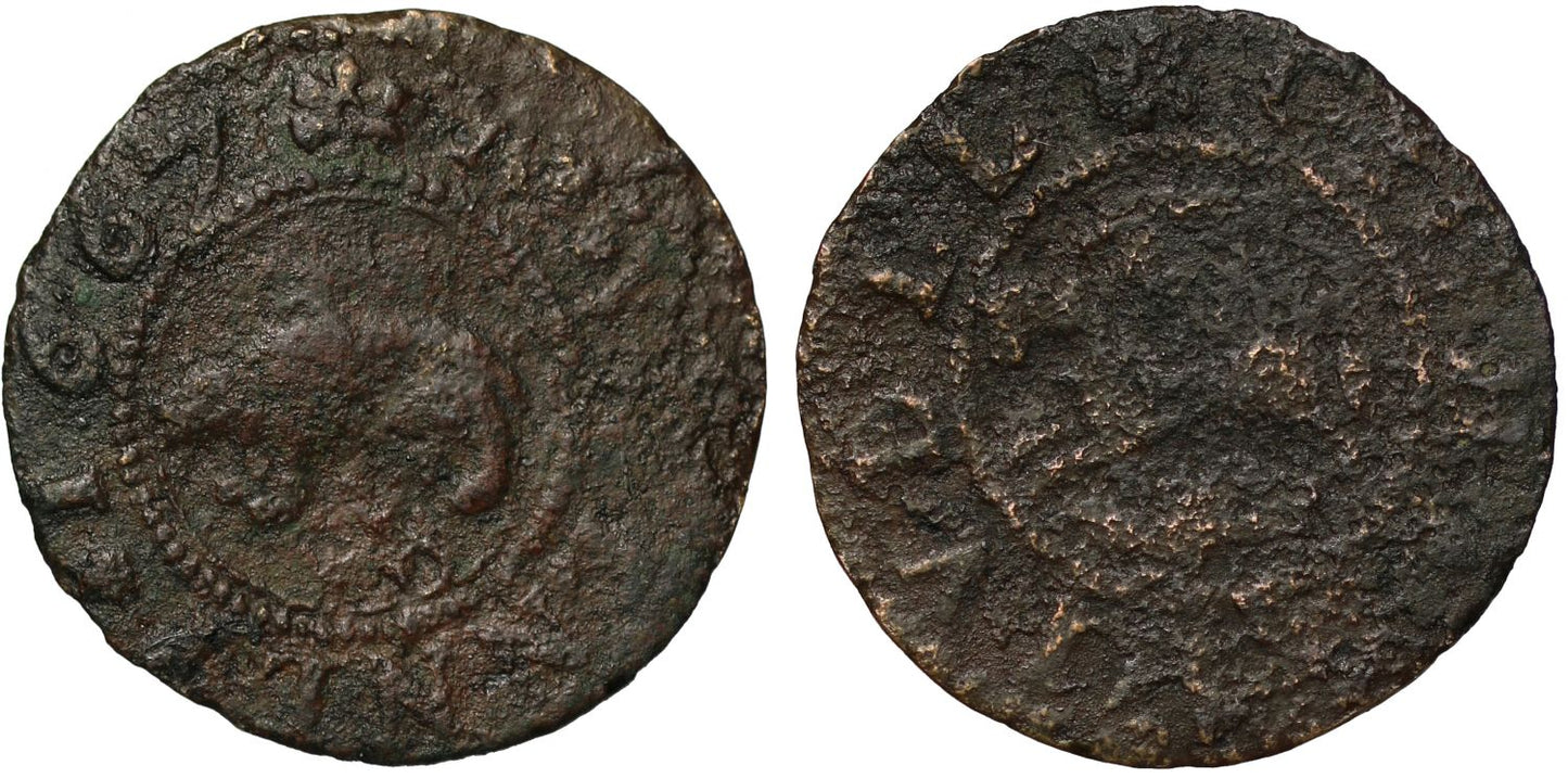 Ireland, County Cork, Charleville 17th century Token, ACW Penny, 1667