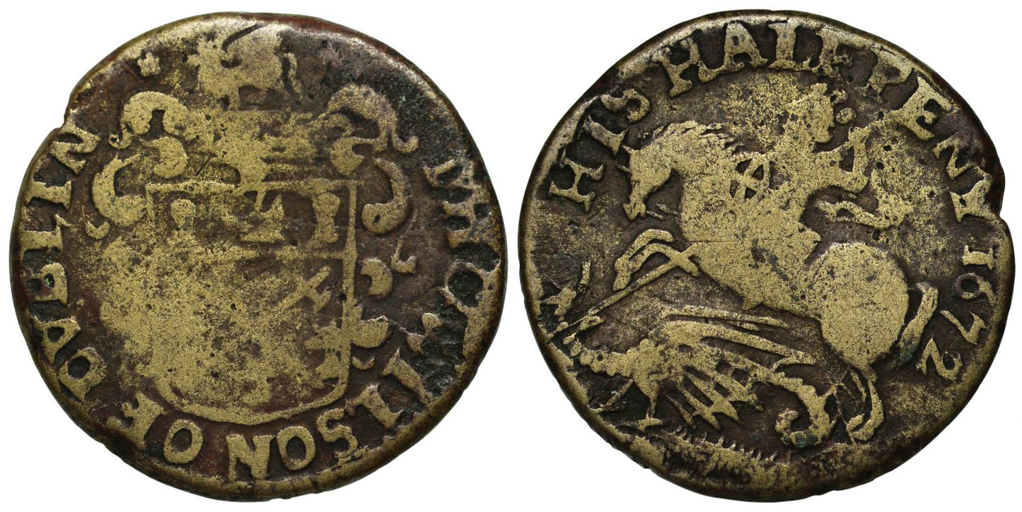 Ireland, Co Dublin, 17th century Token, Mic Wilson, Halfpenny, 1672, milled edge