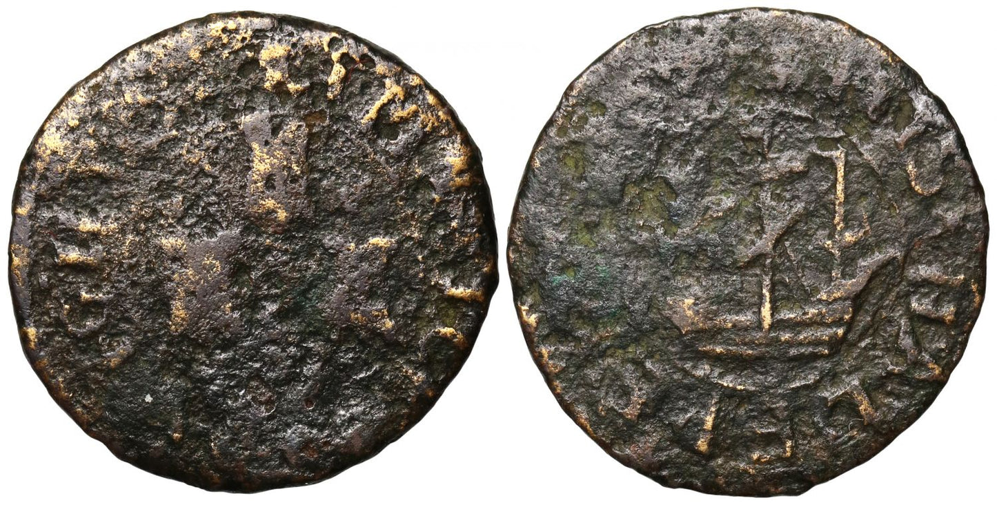 Ireland, Limerick, 17th century Token Penny, Ed Wight, three castles / ship