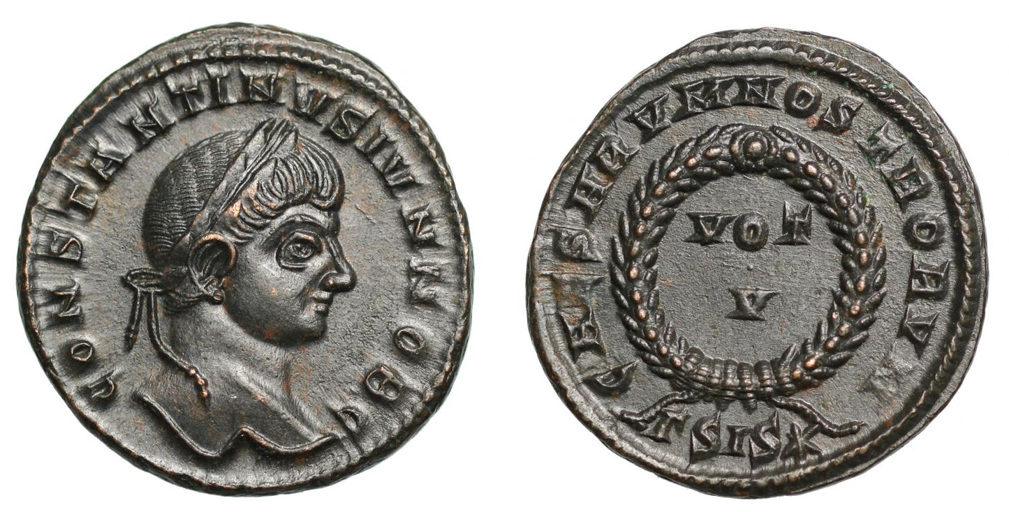 * Constantine II, as Caesar under Constantine I, the Great, Follis, Siscia.