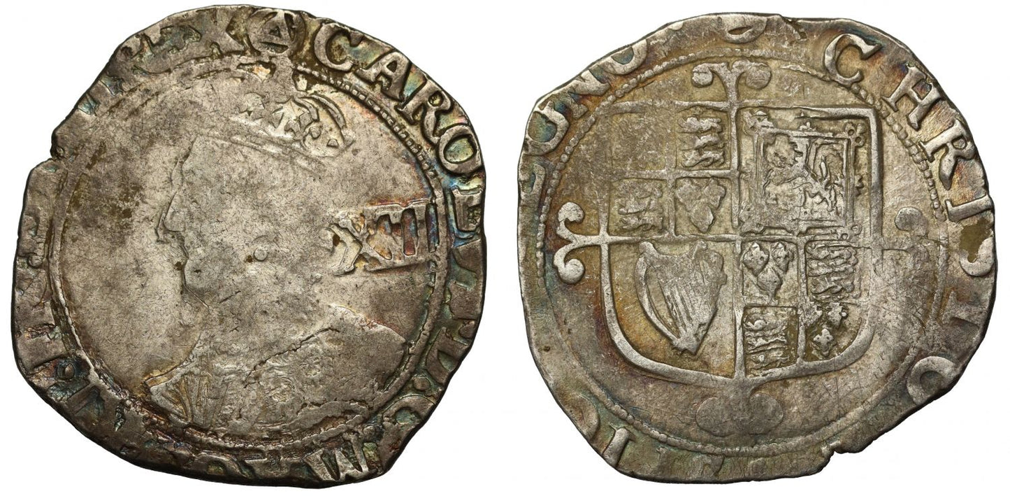 Charles I Shilling, group F, bust I, mm triangle in circle, Tower Mint