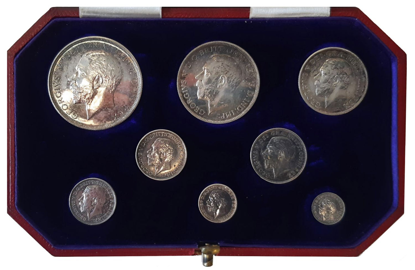 George V 1911 8-coin silver proof Set, in dated case of issue