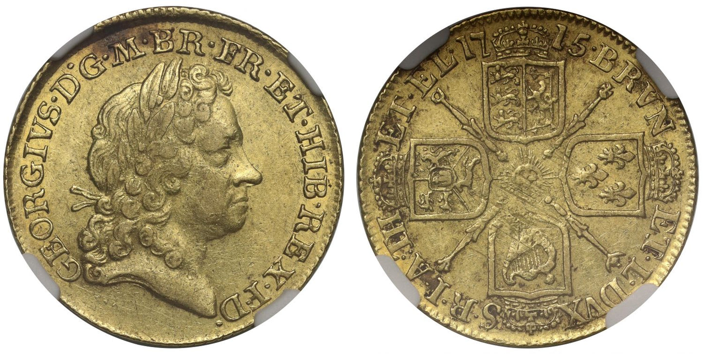 George I 1715 Guinea XF45, third head, ex Ellerby Treasure