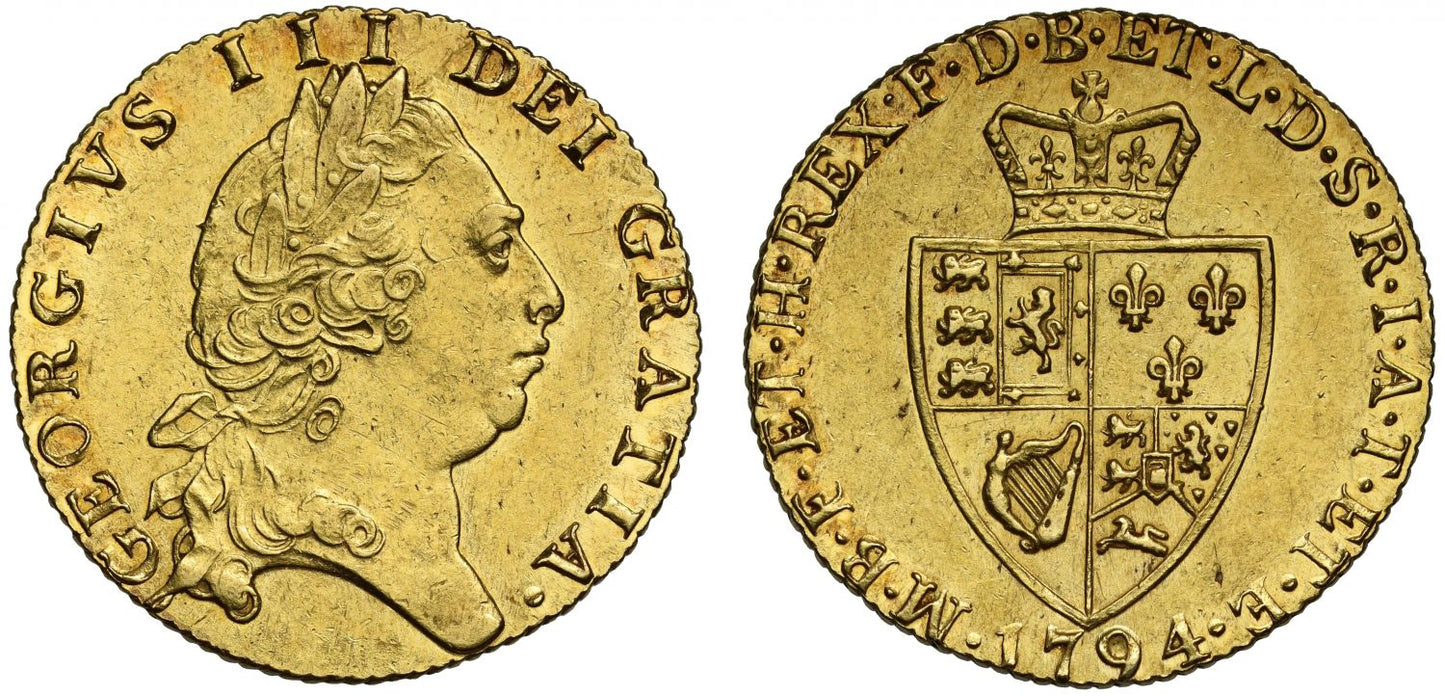 George III 1794 Guinea, fifth head, Spade reverse