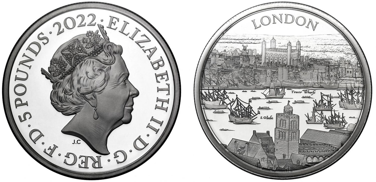 *Elizabeth II 2022 silver PF70 FDI 2oz City Views London
