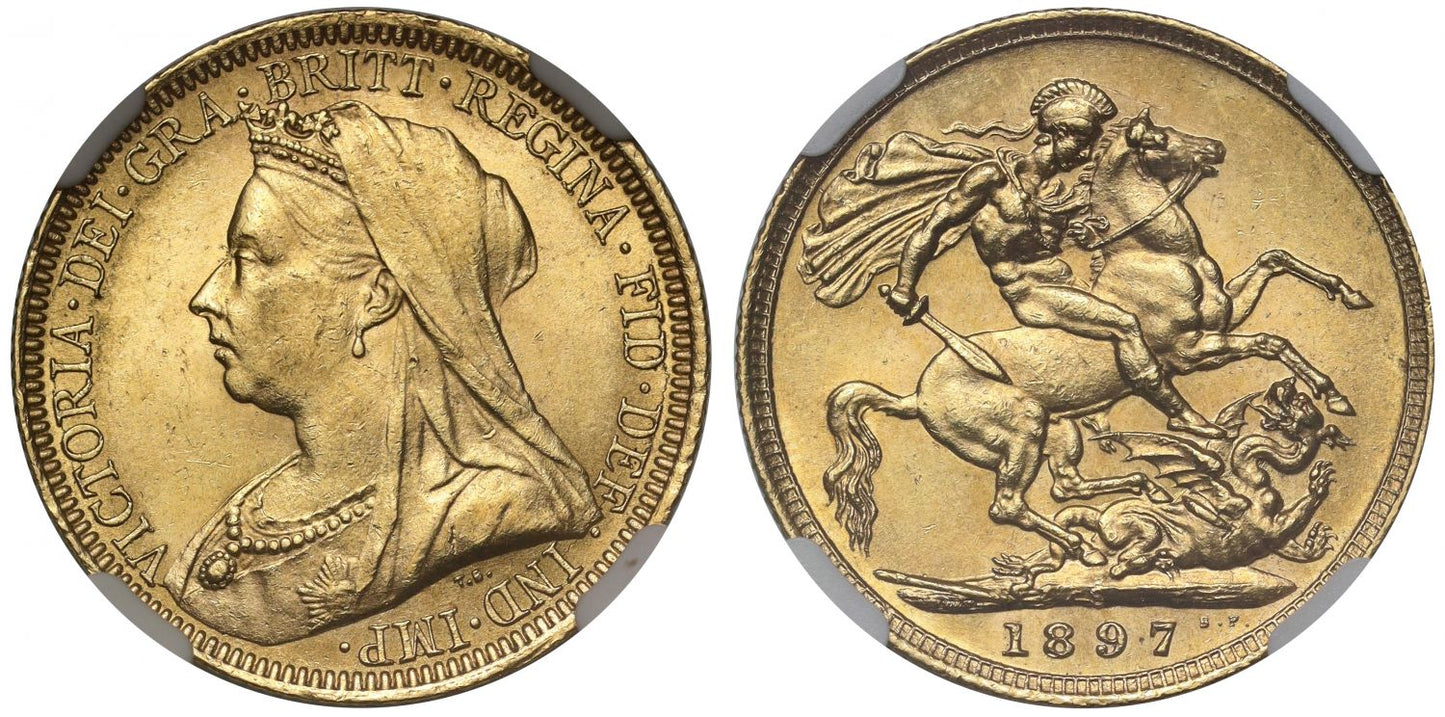 Victoria 1897-S Sovereign Sydney Mint MS62
