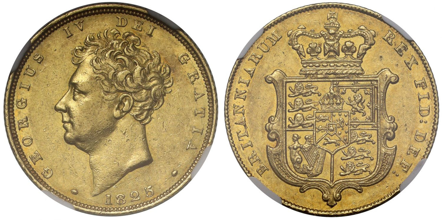 George IV 1825 Sovereign bare head AU58