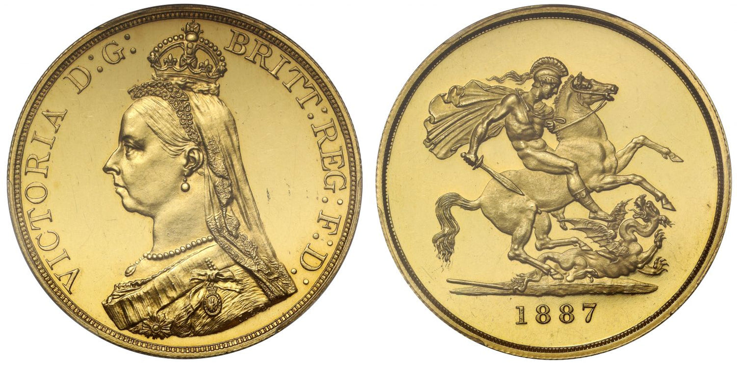 Victoria 1887 pattern Five-Pounds without BP initials PR62CAM