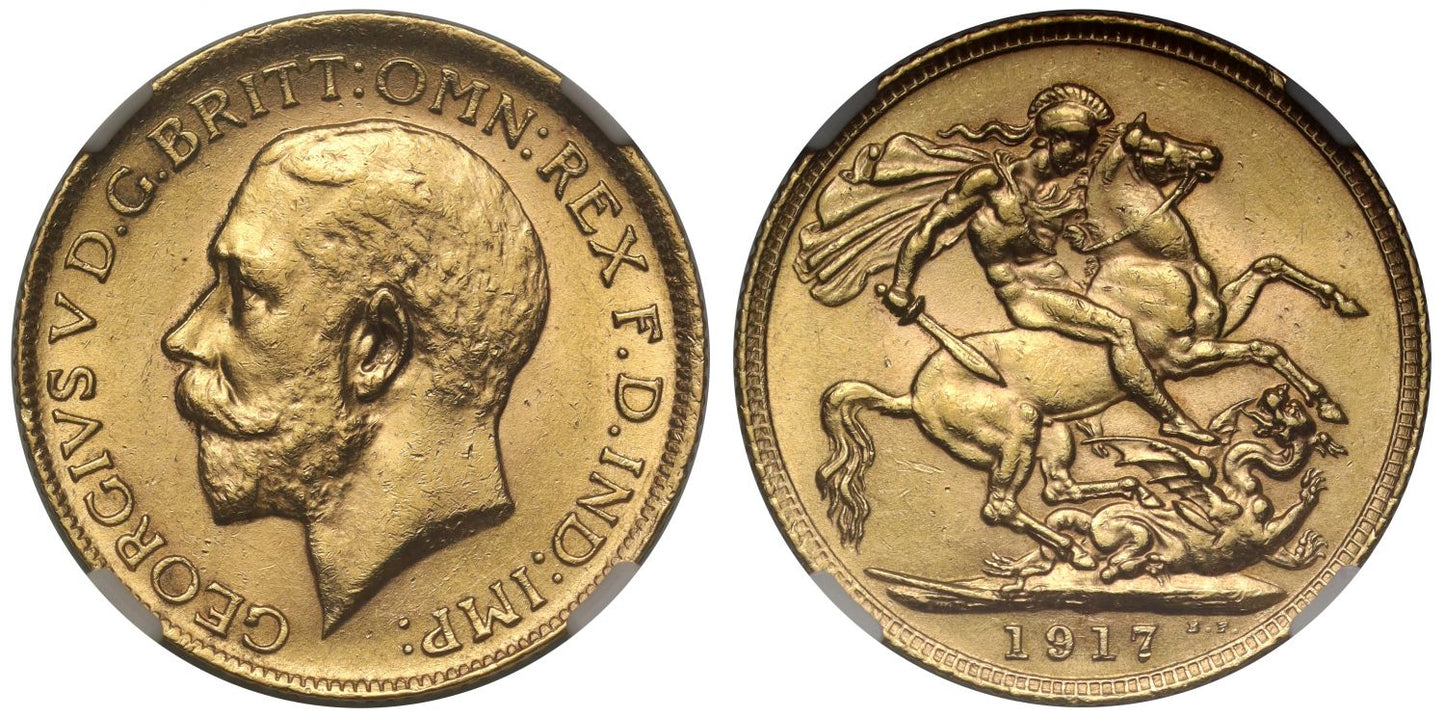 George V 1917 Sovereign London Mint MS63