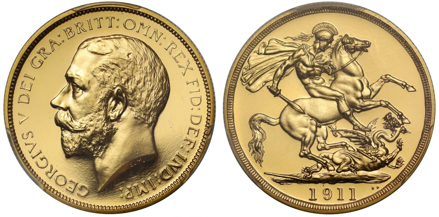 George V 1911 proof Two-Pounds, PR65 CAM, Coronation issue