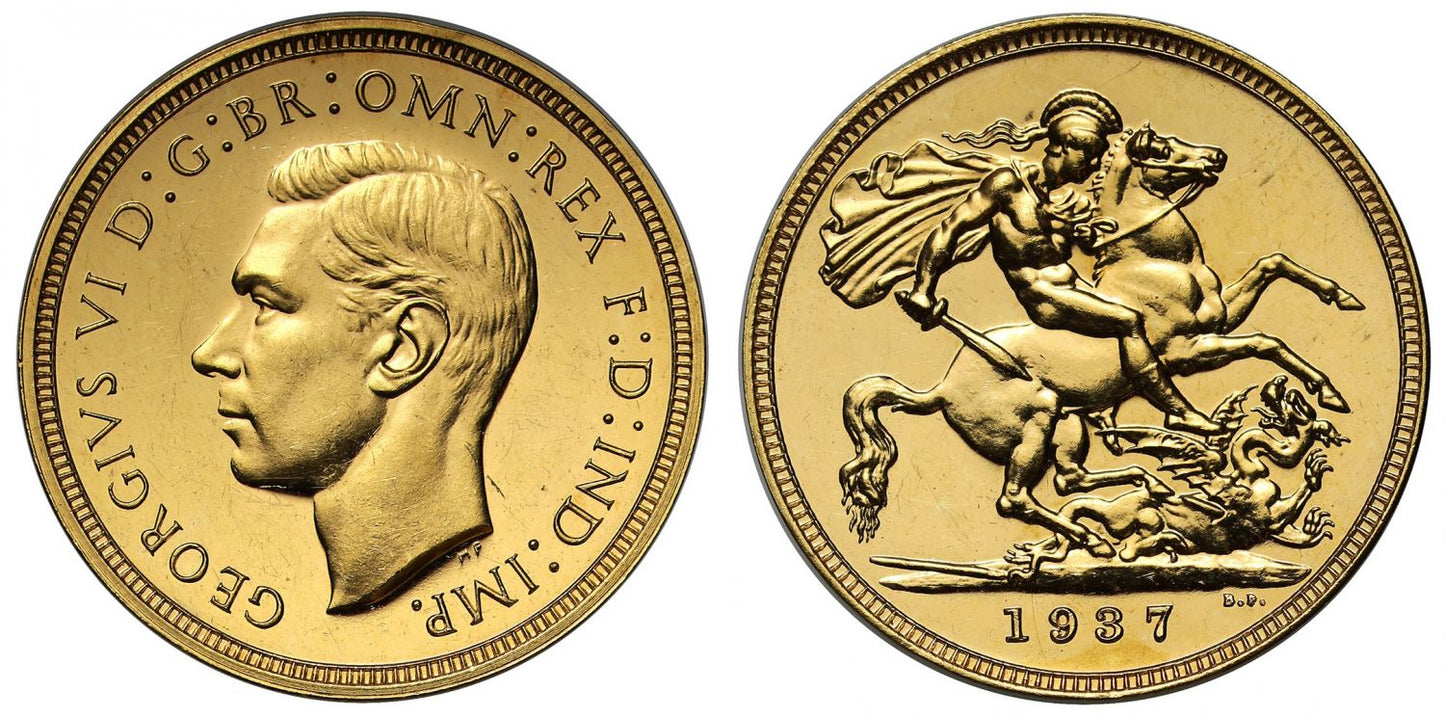 George VI 1937 proof Sovereign PF62 Coronation issue