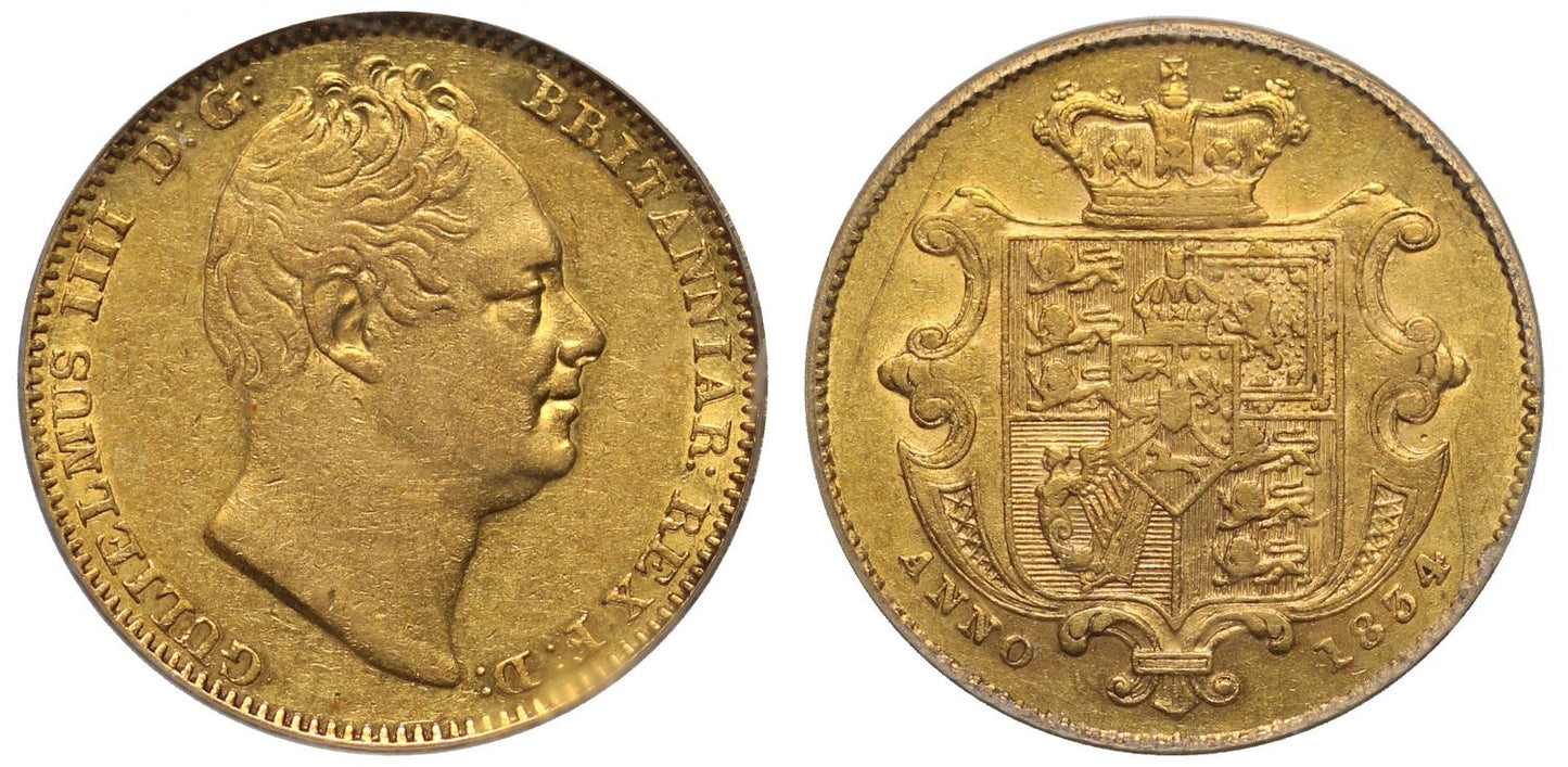 William IV 1834 Half-Sovereign small module one year only type XF45