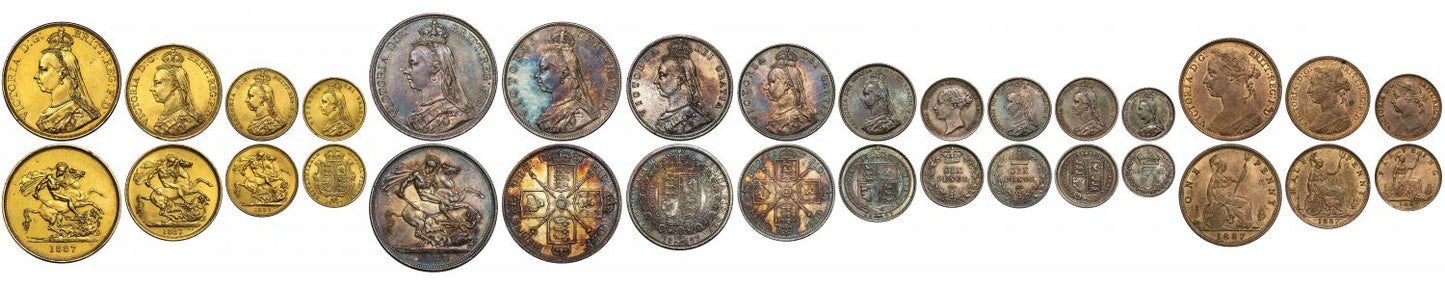 Victoria 1887 Currency Set Golden Jubilee, with extra Sixpences and bronze (16)