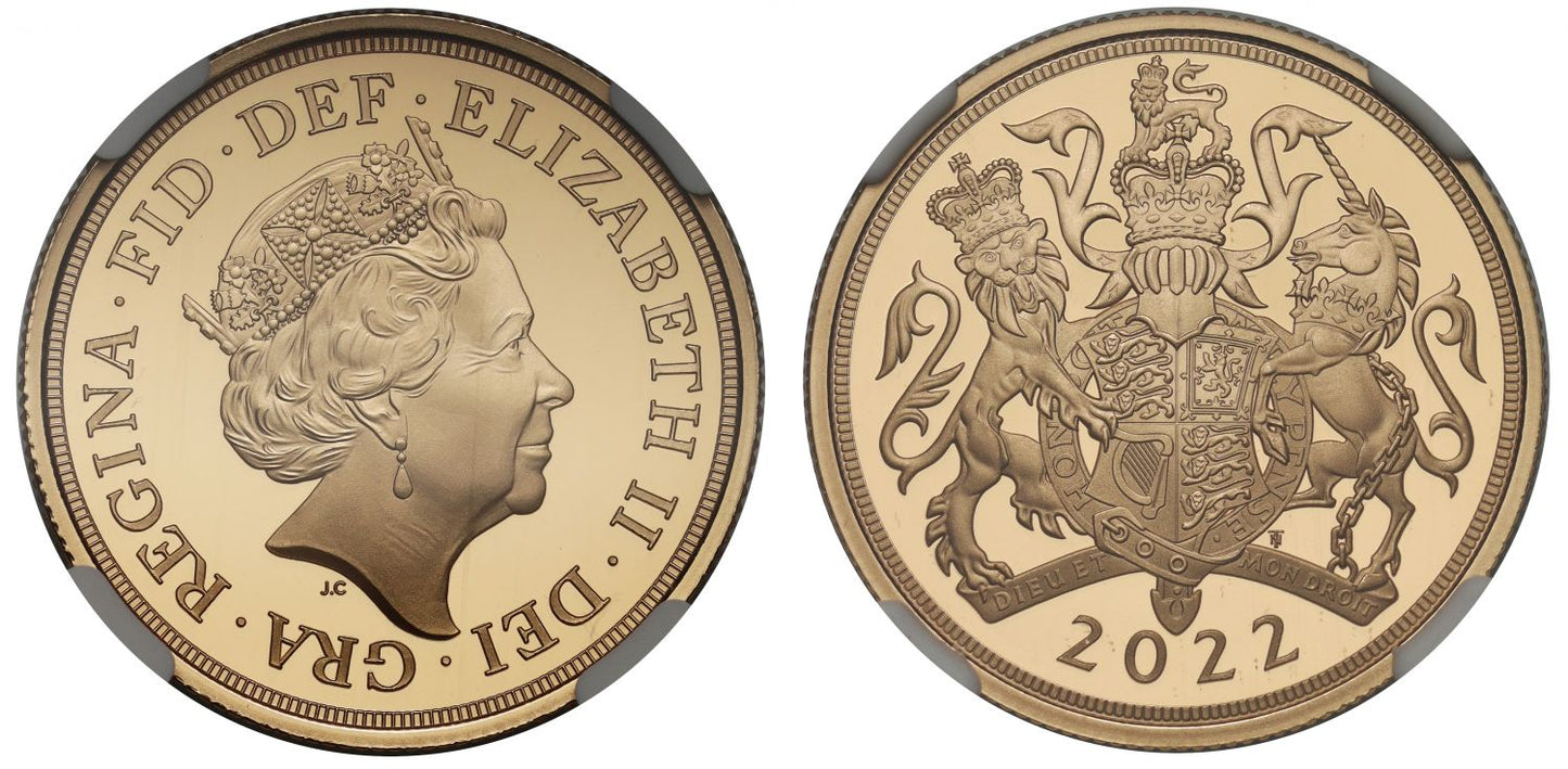 Elizabeth II 2022 PF70 UC Two-Pounds Platinum Jubilee