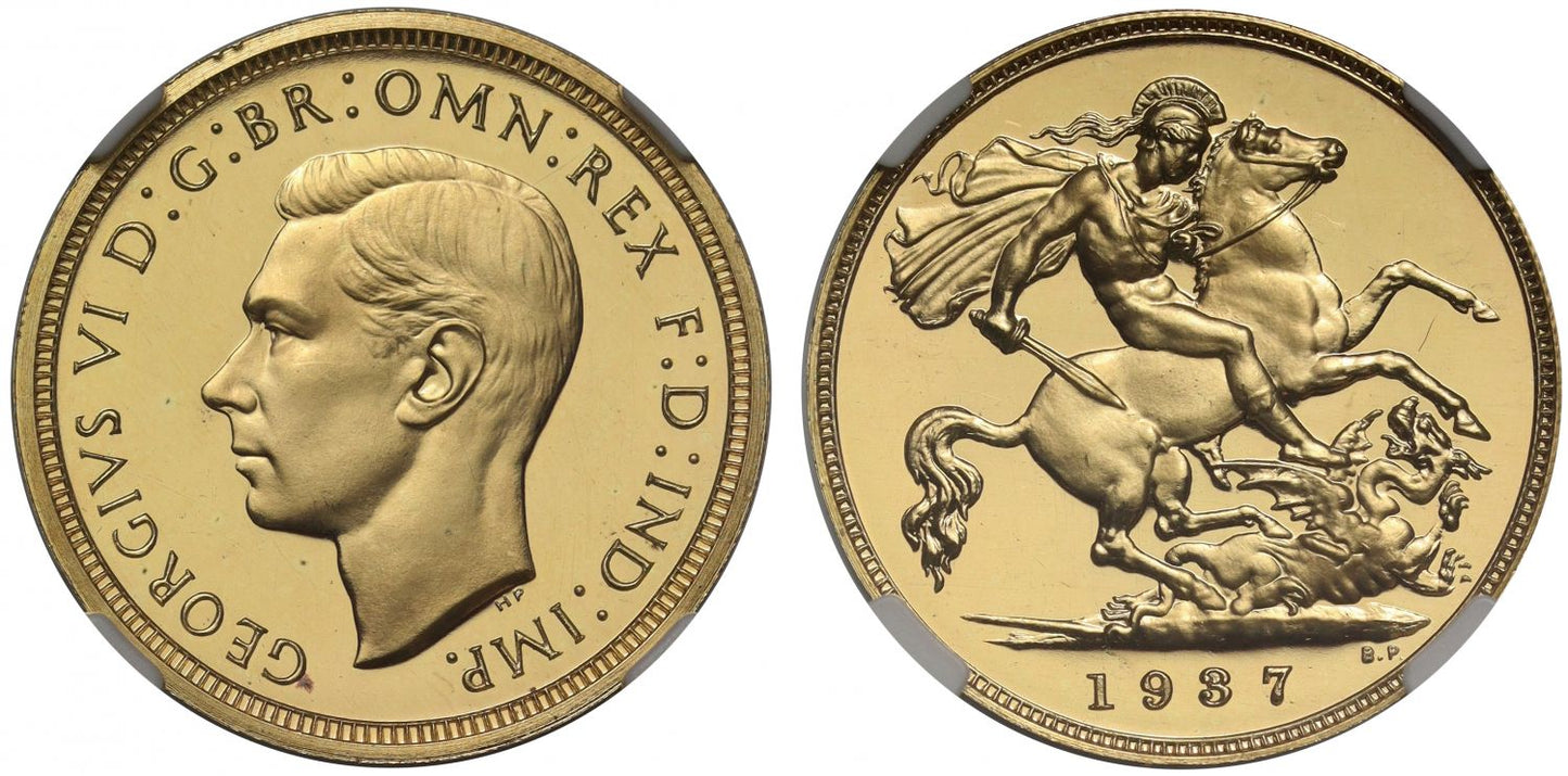 George VI 1937 proof Half-Sovereign PF65 UCAM, Coronation issue