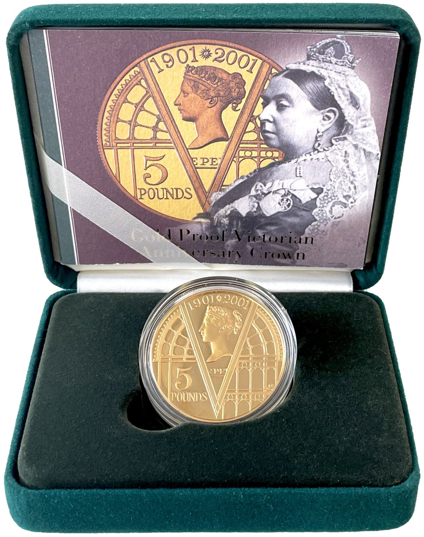 Elizabeth II 2001 proof Five-Pounds Victoria Anniversary
