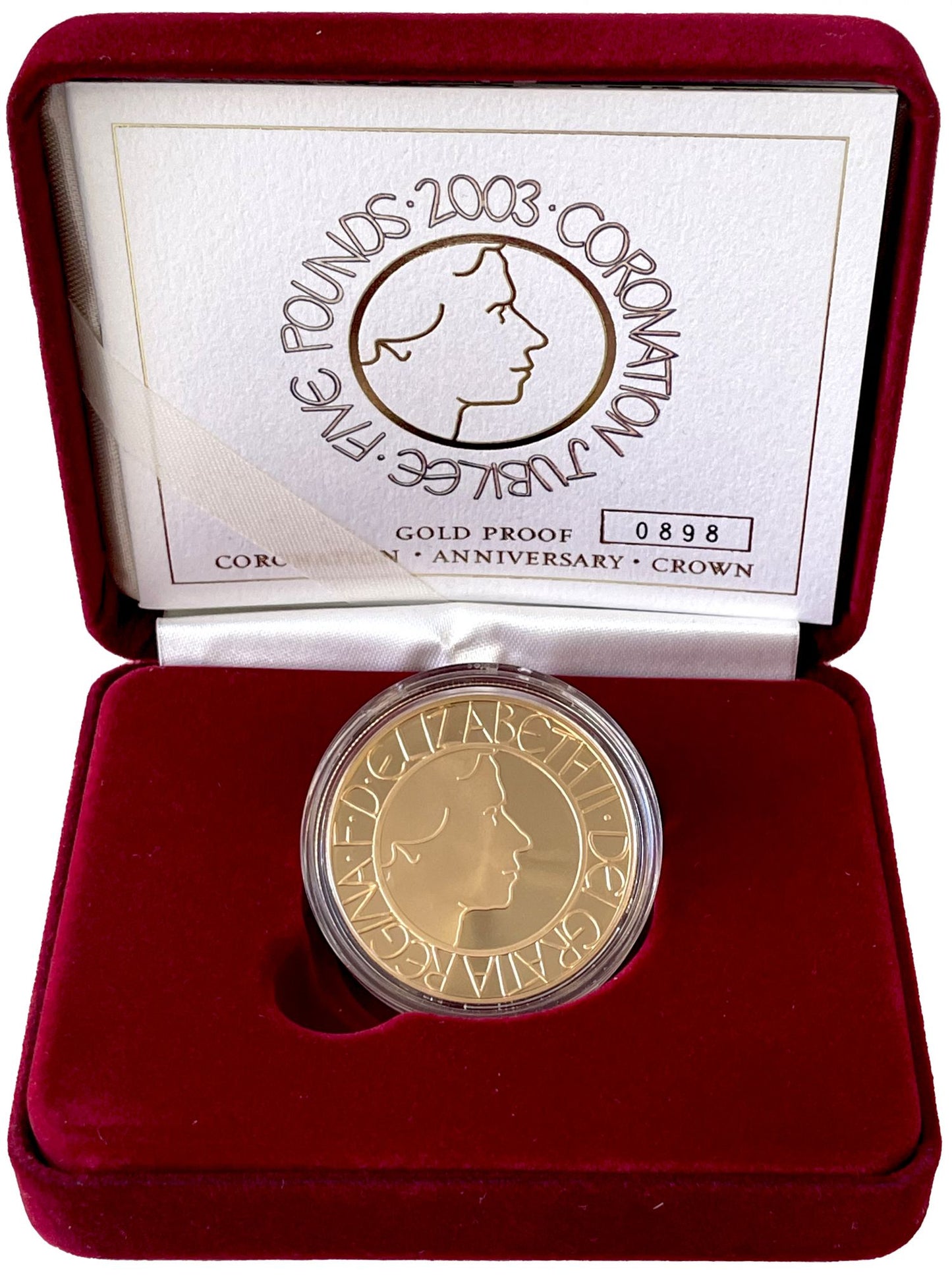 Elizabeth II 2003 proof Five-Pounds Coronation Anniversary