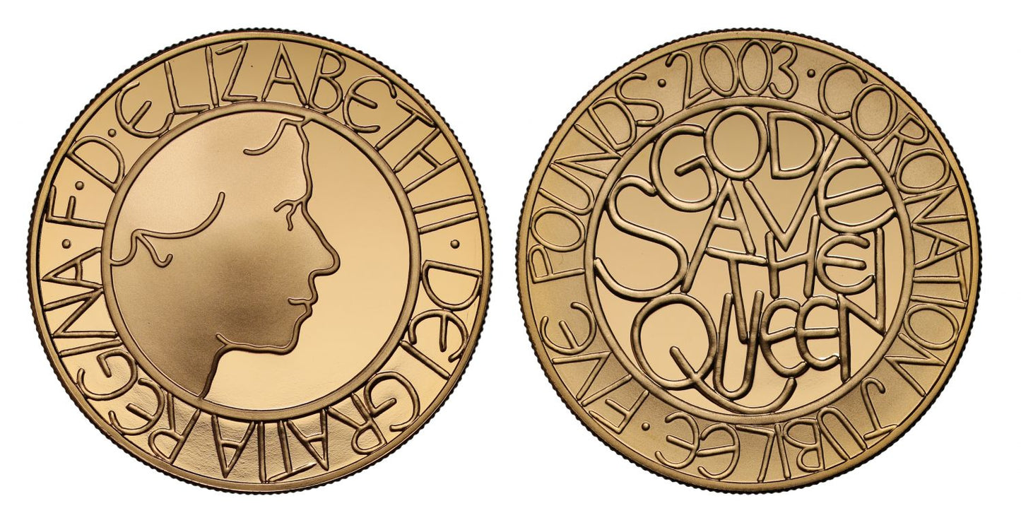 Elizabeth II 2003 PF70 UC Five-Pounds Coronation Anniversary