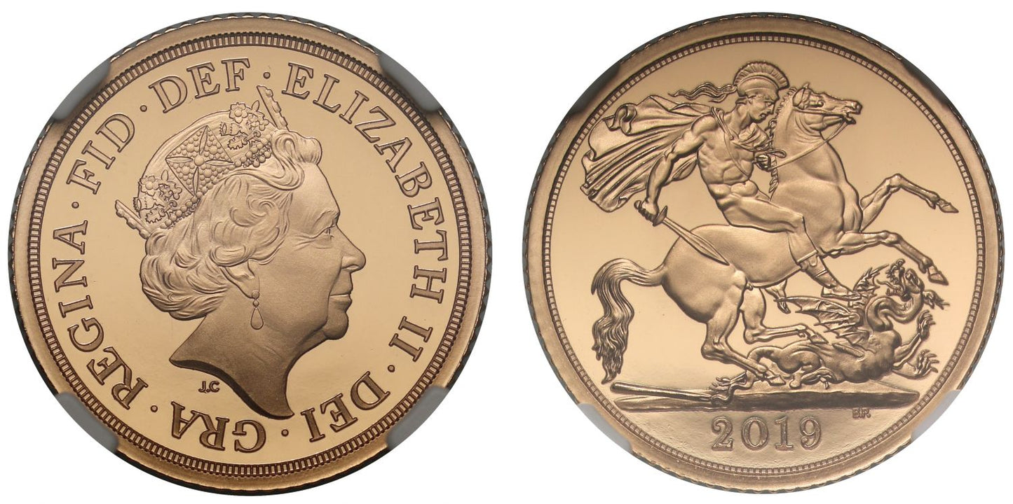 Elizabeth II 2019 proof Quarter-Sovereign PF70 UCAM