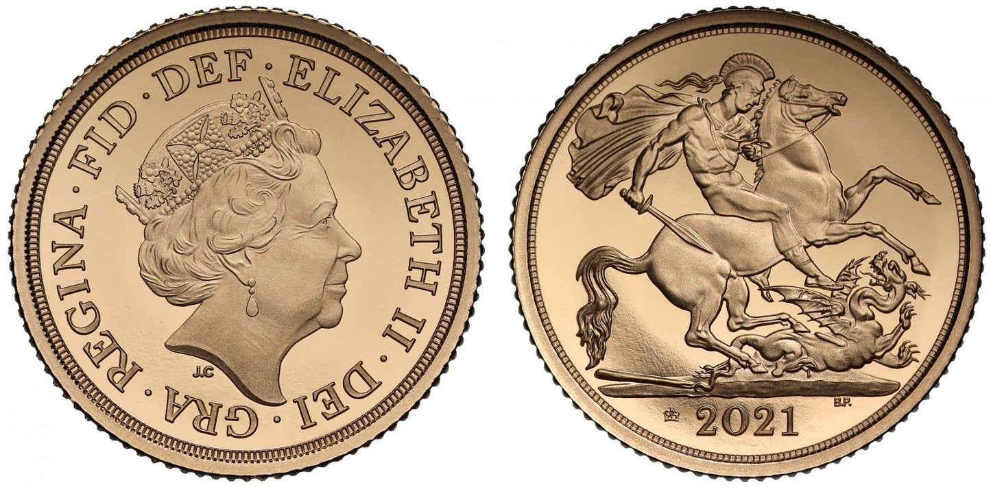 Elizabeth II 2021 proof Half-Sovereign PF70 UC FR