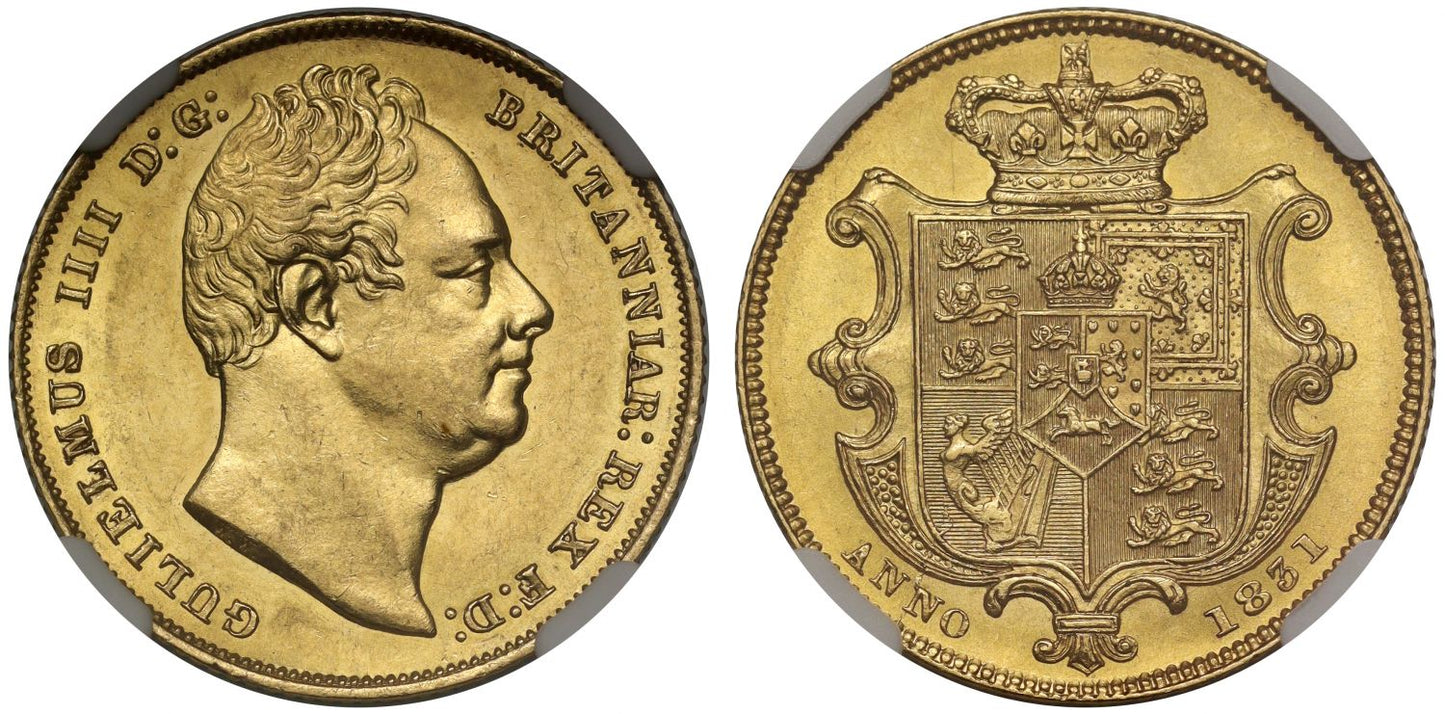 William IV 1831 Sovereign, first year & bust, MS62
