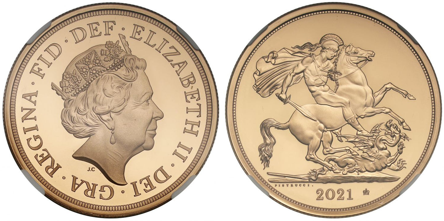 Elizabeth II 2021 PF70 UC FR Five-Pounds, 95th birthday privy