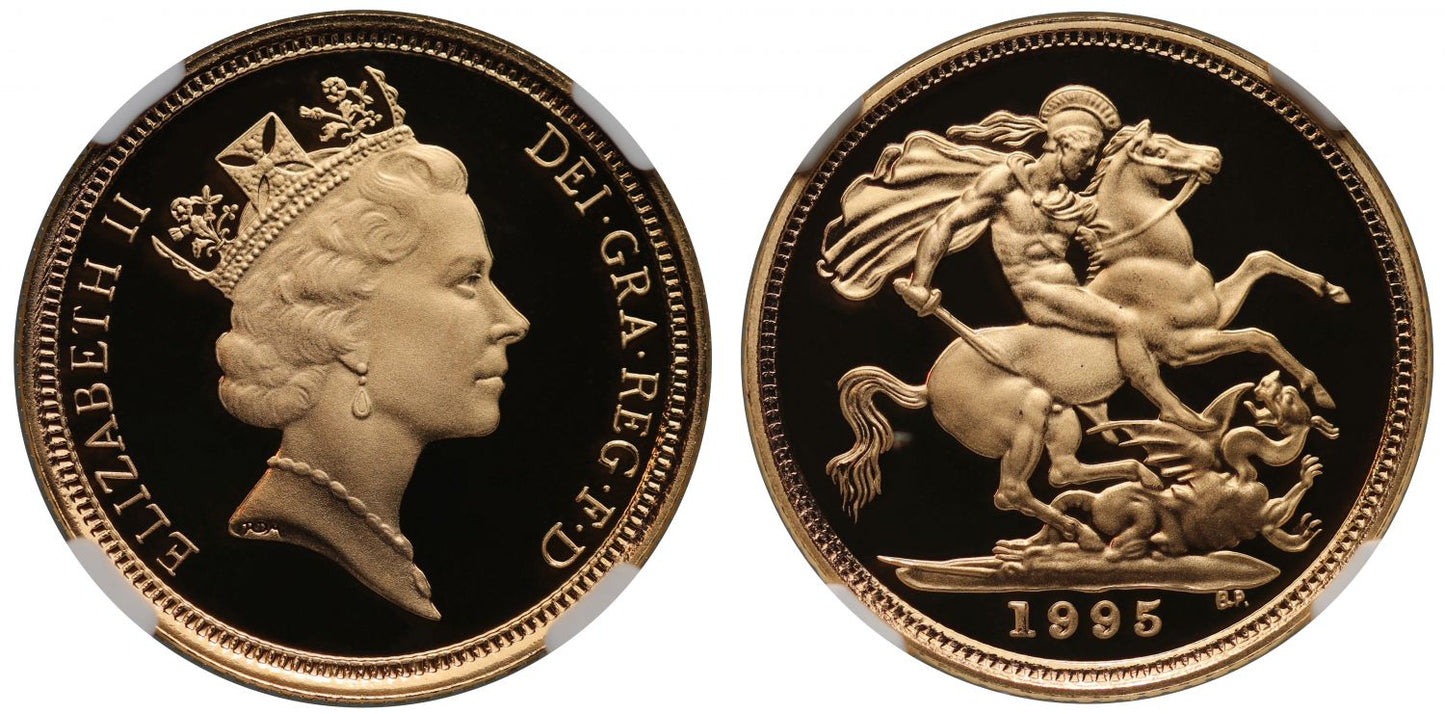 Elizabeth II 1995 proof Half-Sovereign PF70 UCAM