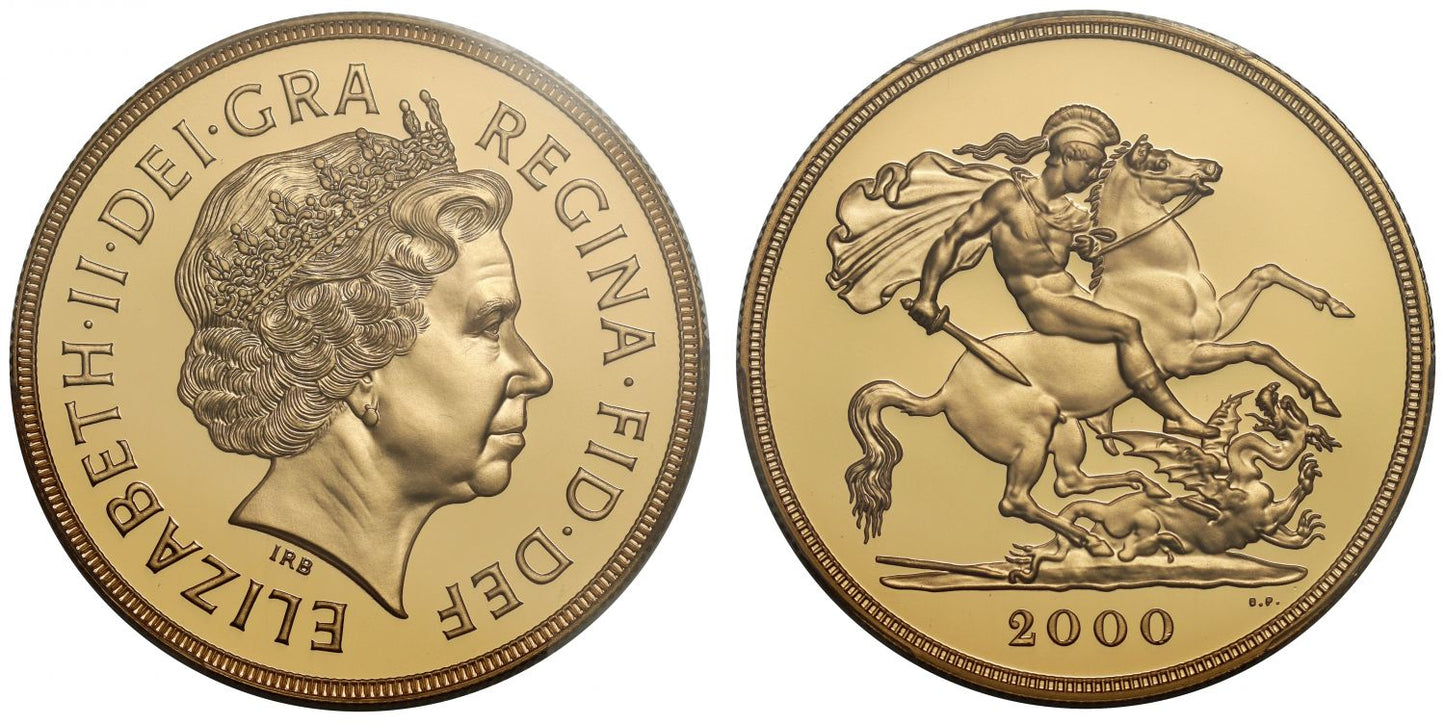 Elizabeth II 2000 proof Five-Pounds PR70 DCAM