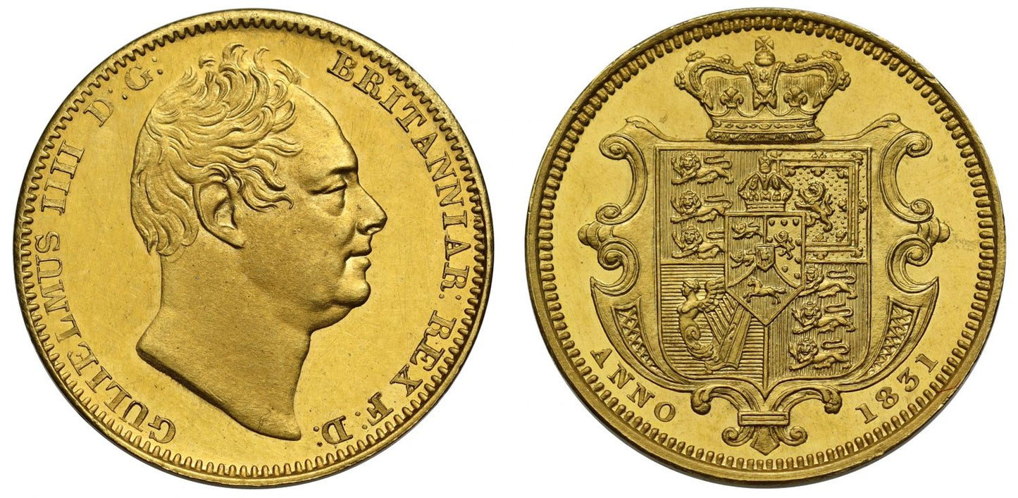 William IV 1831 proof Half-Sovereign, Coronation issue PF62 Cameo
