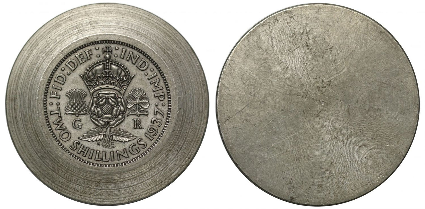 George VI 1937 Florin, steel impression of reverse matrix from master die