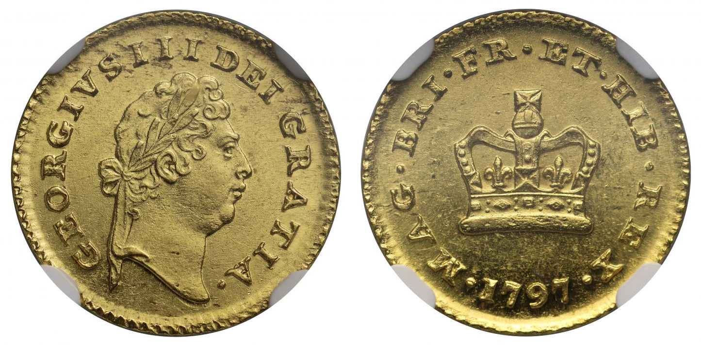 George III 1797 Third-Guinea MS62, first year for denomination