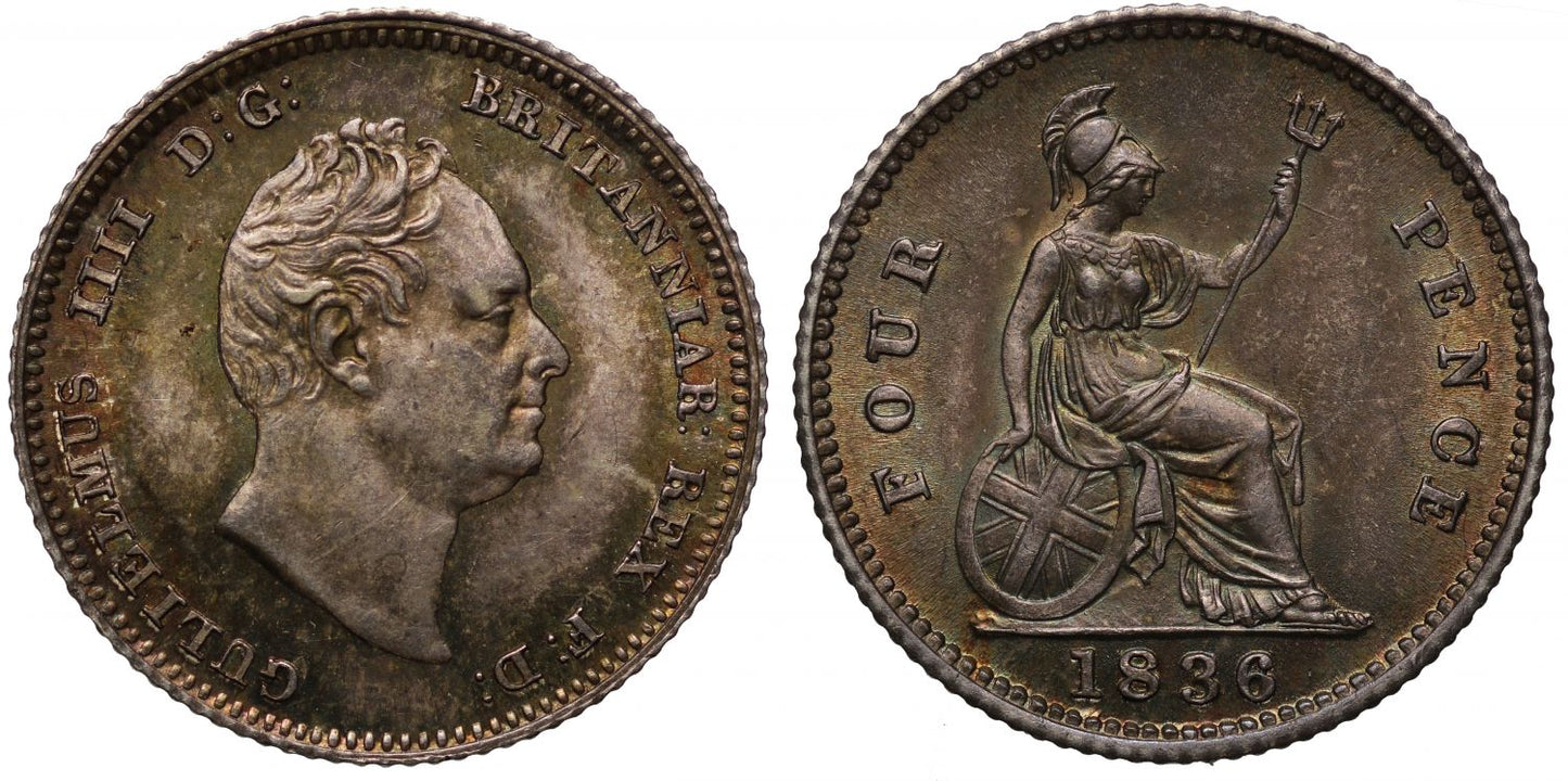 William IV 1836 Groat, Britannia reverse NGC MS65