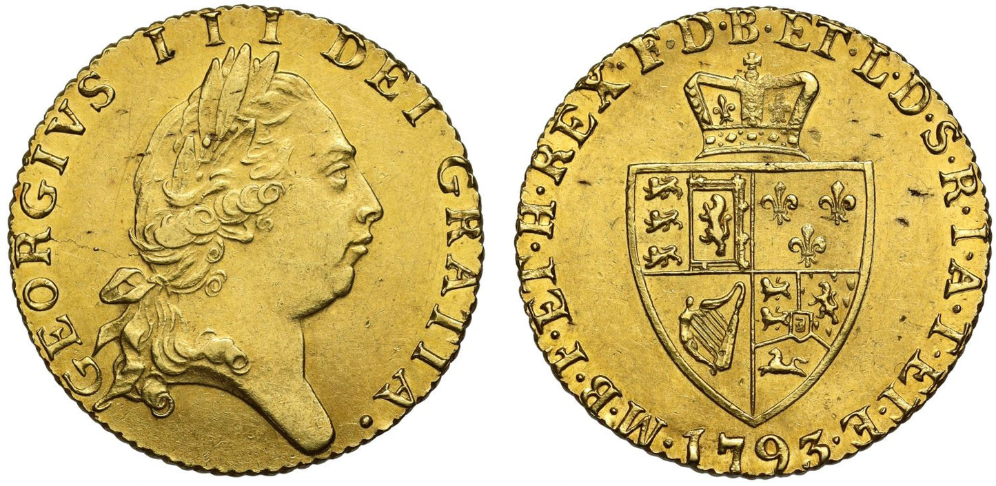 George III 1793 Half-Guinea, fifth head, spade reverse