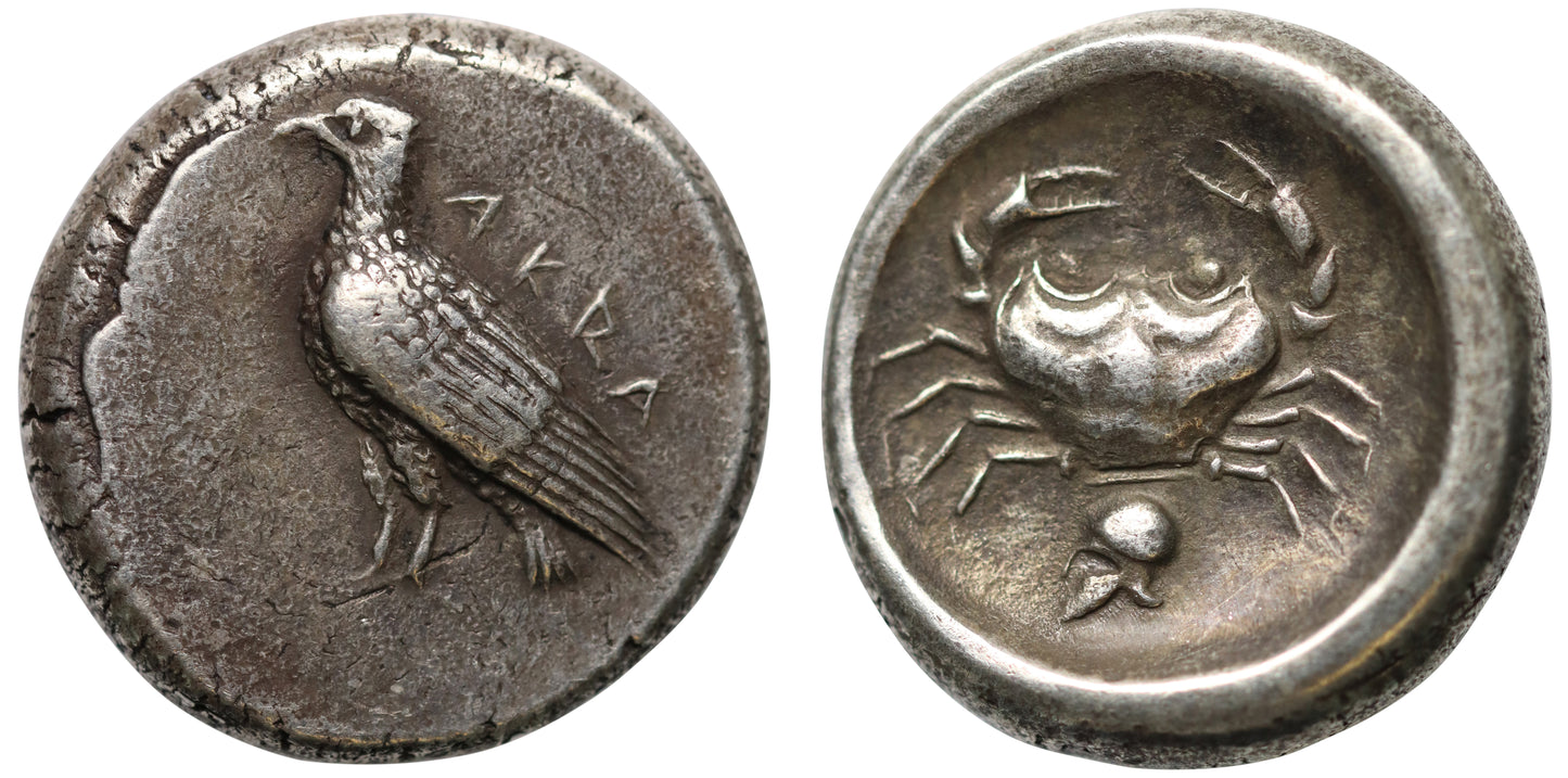 Sicily, Akragas, silver Didrachm, c. 485-478 BC.