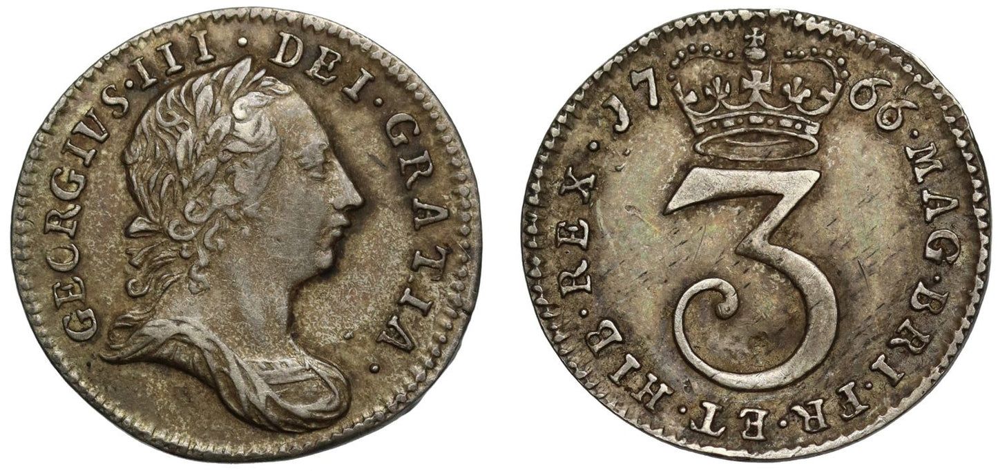 George III 1766 Threepence