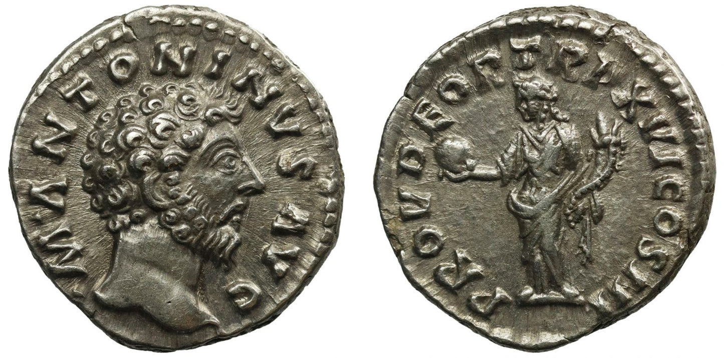 Marcus Aurelius, Silver Denarius, Providentia.